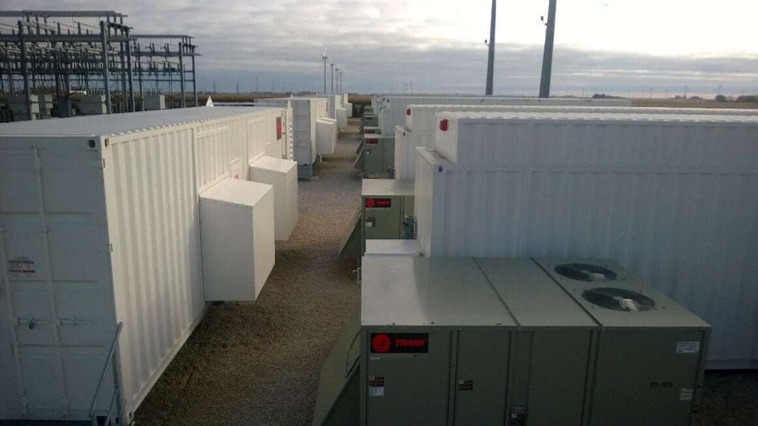 rows of energy storage equipment