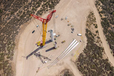 drone shot of equipment