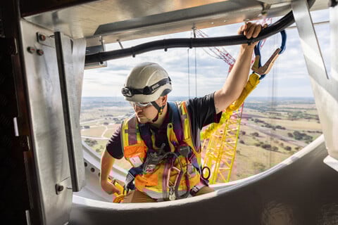 worker on equipment